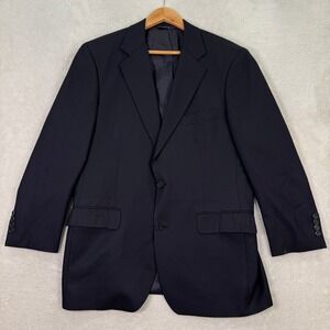 Brooks Brothers 1818 Madison LORO PIANA Mens 39R Navy Wool Herringbone Blazer
